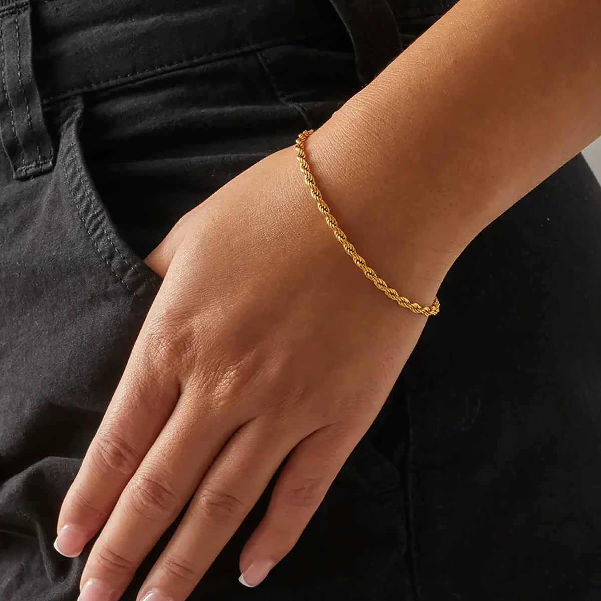 GOBRET. | 3MM Gold Rope Armband 18K