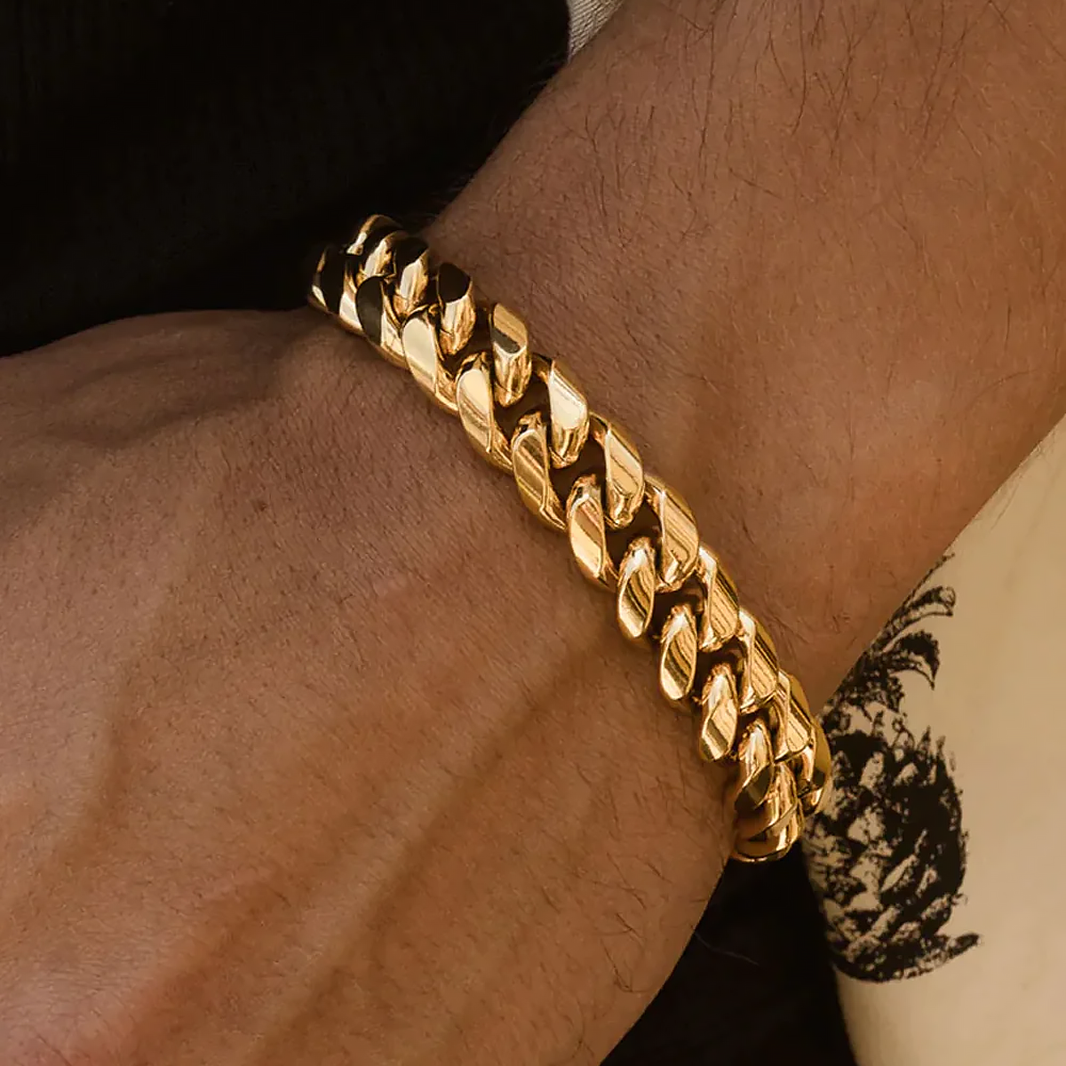 GYTHOS. | 12MM Gold Cuban Link Armband 18K