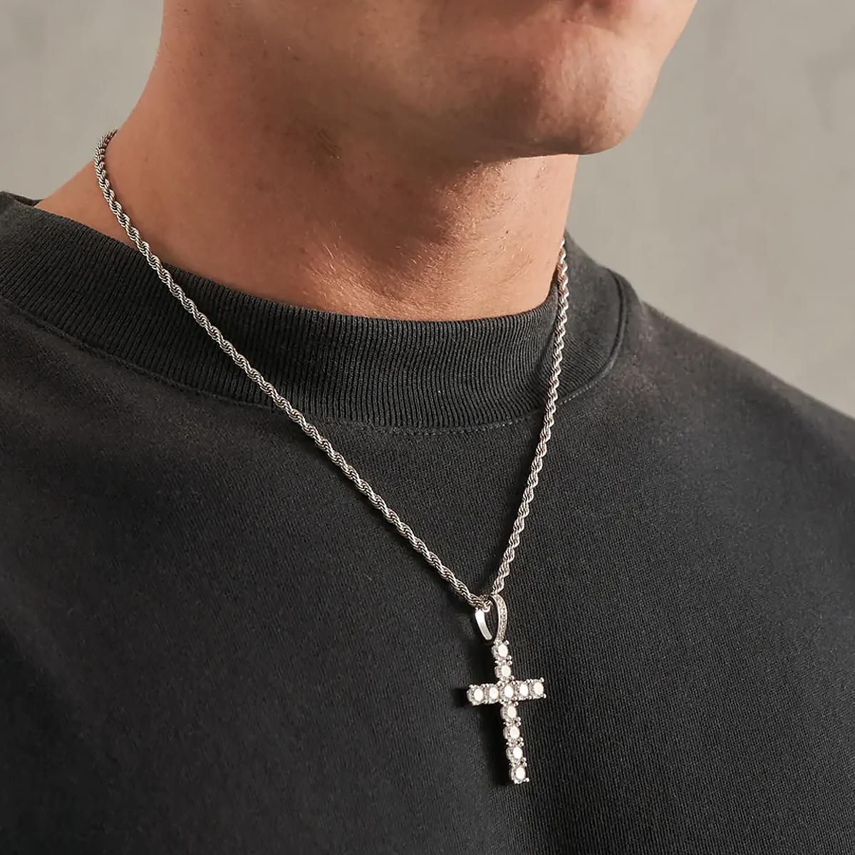 CROSS. | Silber Kreuz Anhänger mit Diamanten