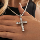 CROSS. | Silber Kreuz Anhänger mit Diamanten