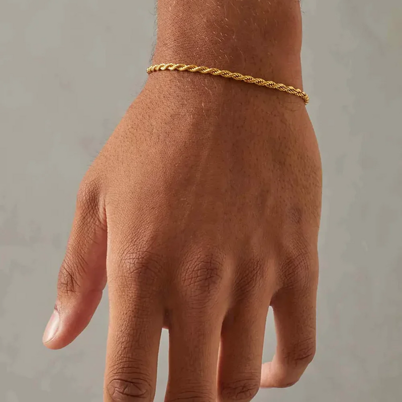 GOBRET. | 3MM Gold Rope Armband 18K