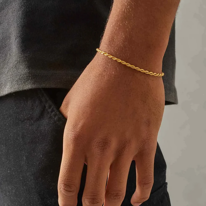 GOBRET. | 3MM Gold Rope Armband 18K