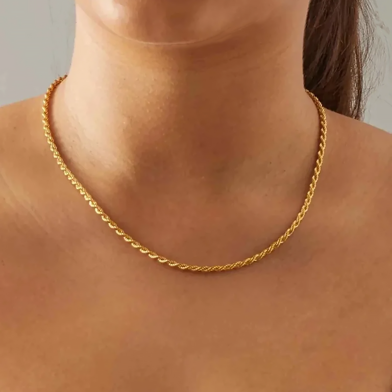 GYOPE. | 3MM Gold Rope Chain 18K