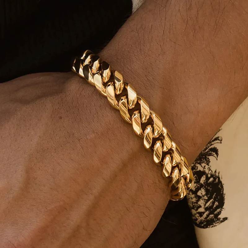 GYTHOS. | 12MM Gold Cuban Link Armband 18K