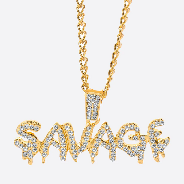 SAVAGE. | Goldene Savage-Anhänger mit Kette 18K